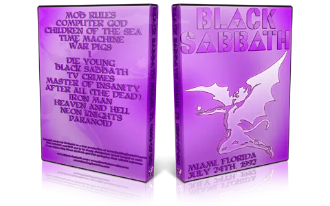 Artwork Cover of Black Sabbath 1992-07-24 DVD Sunrise Audience