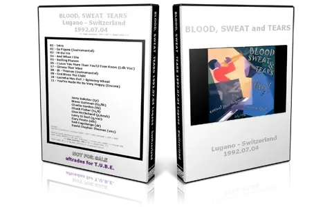 Artwork Cover of Blood Sweat and Tears 1992-07-04 DVD Lugano Proshot