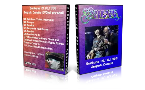 Artwork Cover of Carlos Santana 1998-10-18 DVD Zagreb Proshot