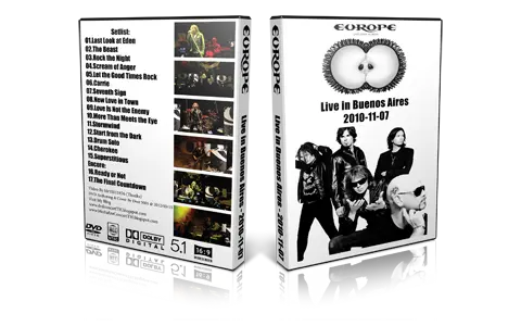 Artwork Cover of Europe 2010-11-07 DVD Buenos Aires Audience