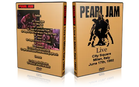Artwork Cover of Pearl Jam 1992-06-17 DVD Milan Proshot