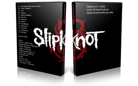 Artwork Cover of Slipknot 2000-06-11 DVD Monza Audience