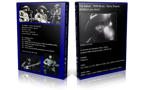 Artwork Cover of Taj Mahal Compilation DVD Paris 1970 Audience