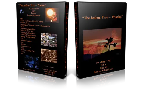 Artwork Cover of U2 1987-04-30 DVD Detroit Audience