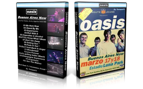 Artwork Cover of Oasis 1998-03-18 DVD Buenos Aires Proshot