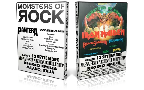 Artwork Cover of Pantera 1992-09-12 DVD Reggio Emilia Proshot