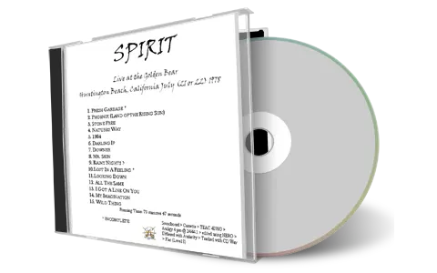 Artwork Cover of Spirit 1978-07-00 CD Huntington Beach Soundboard