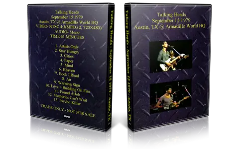 Artwork Cover of Talking Heads 1979-09-15 DVD Austin Audience