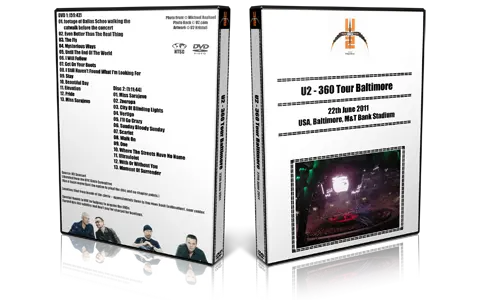 Artwork Cover of U2 2011-06-22 DVD Baltimore Audience