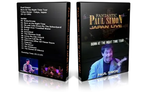 Artwork Cover of Paul Simon 1991-10-12 DVD Tokyo Proshot