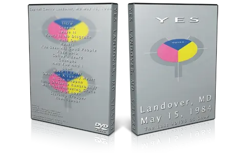 Artwork Cover of Yes 1984-05-15 DVD Landover Audience